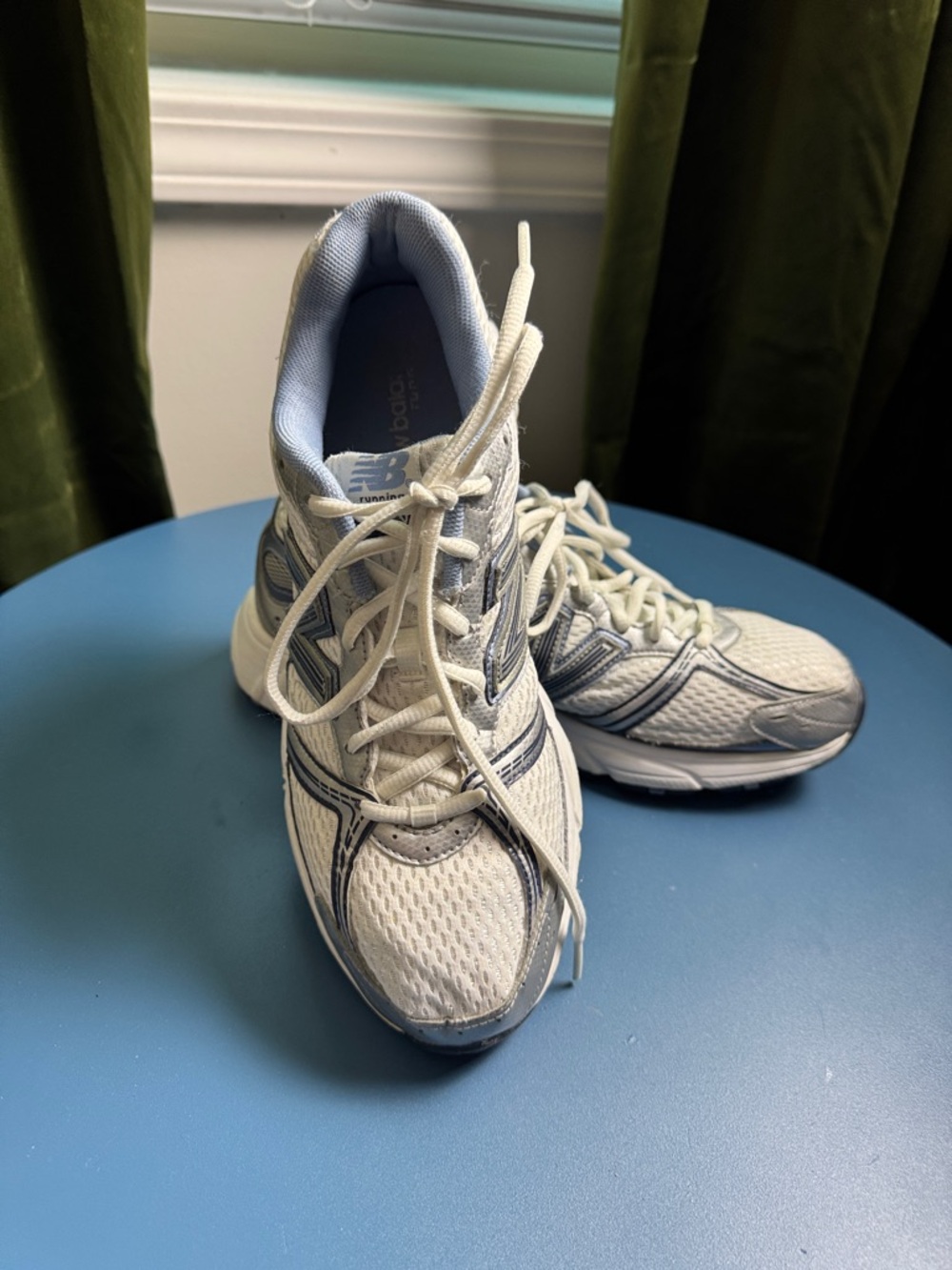 New Balance Women’s White and Light Blue Athletic Sneakers